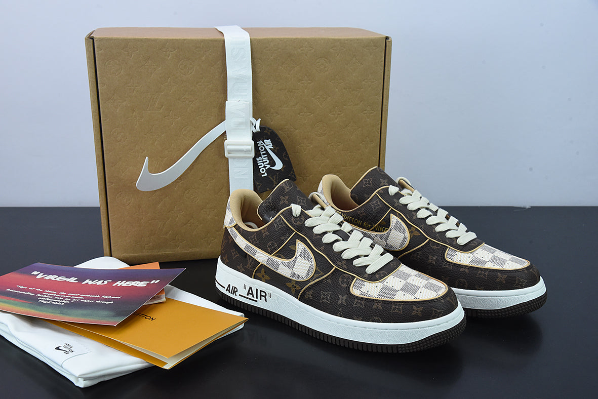 NK AF 1 Low x Louis Vuitton x Off-White "Coffee"