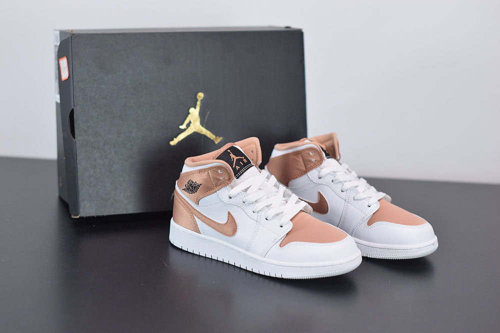 AJ 1 Mid "White Rose Gold"