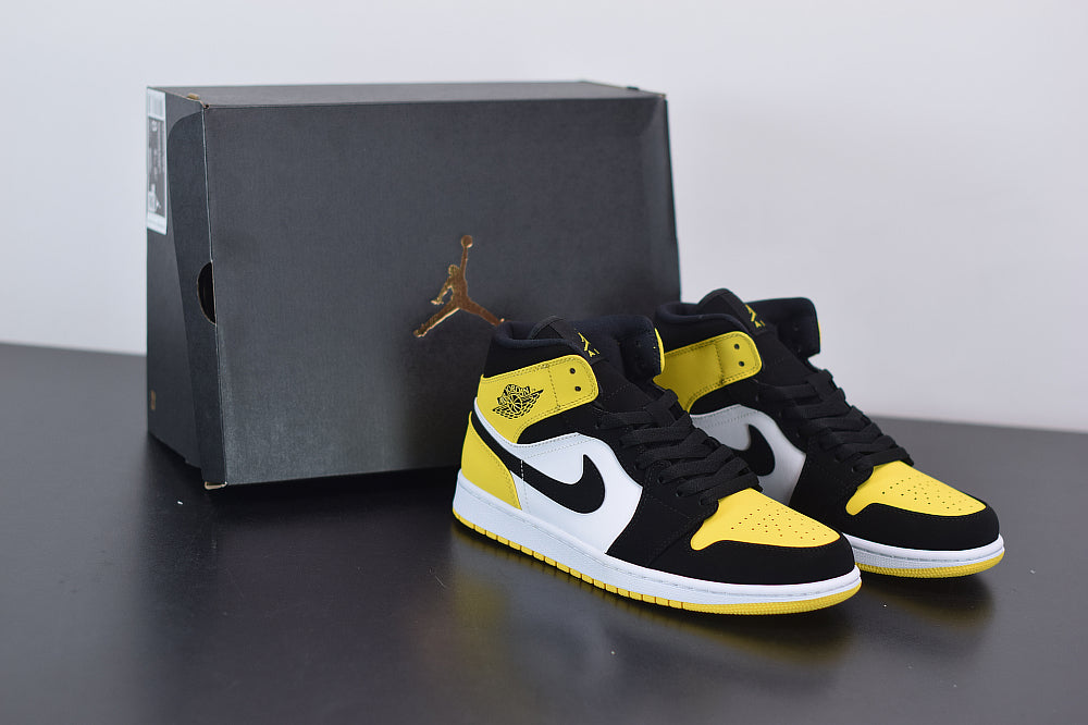 AJ 1 Mid "Yellow Toe Black"