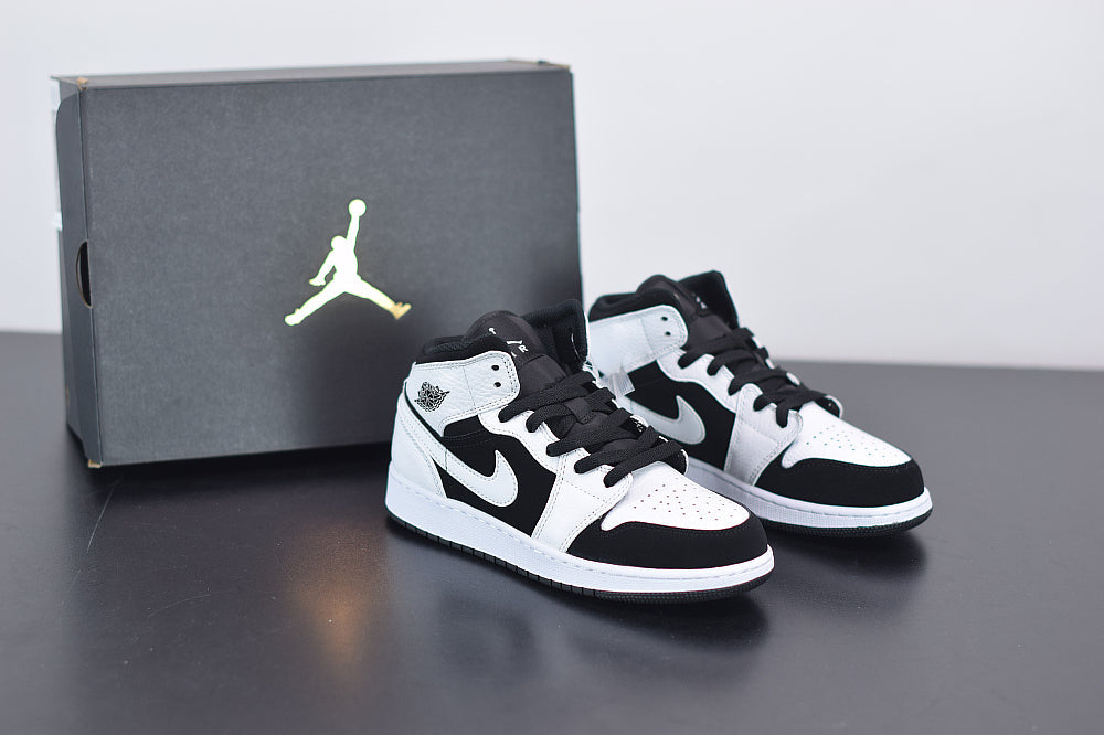 AJ 1 Mid White Black "Tuxedo"