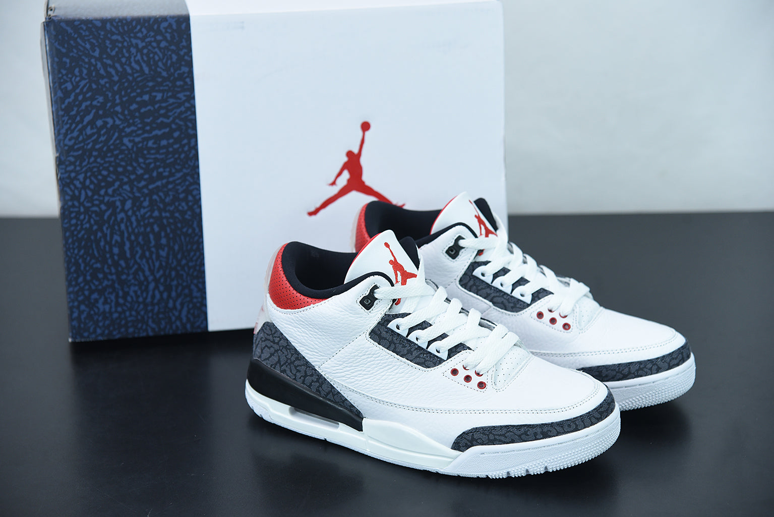 AJ 3 RT Fire Red Denim