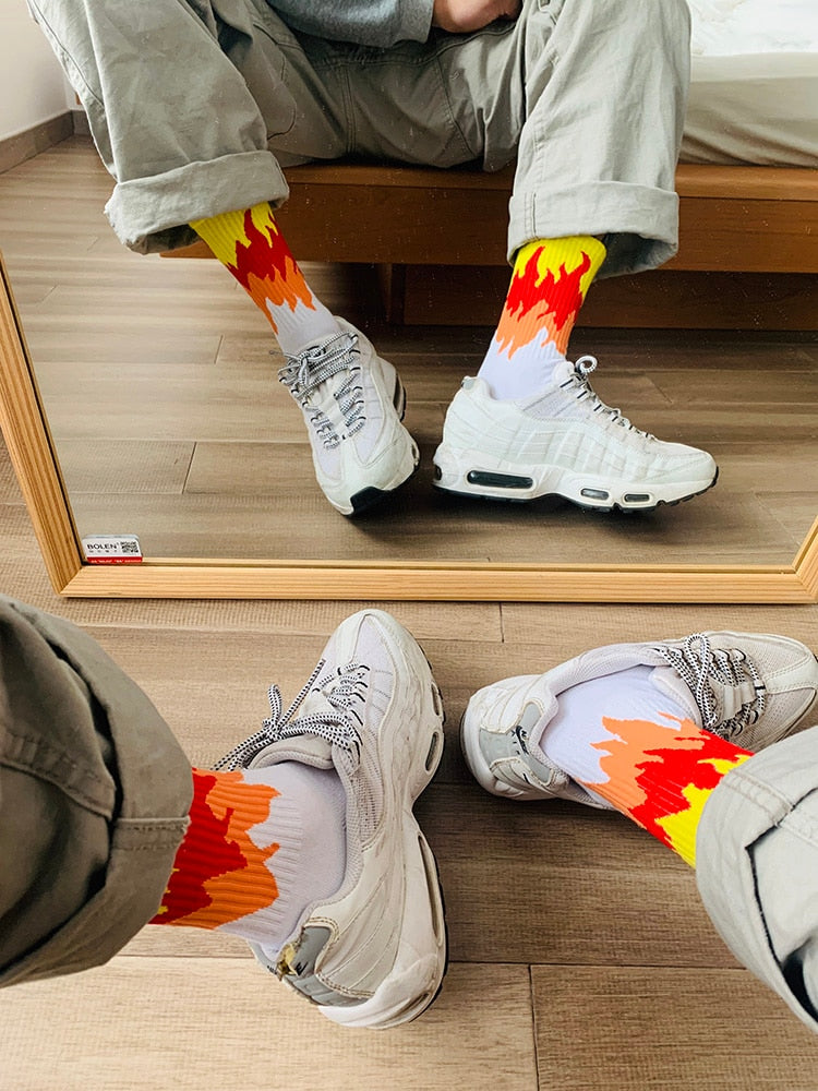 socks with flames
