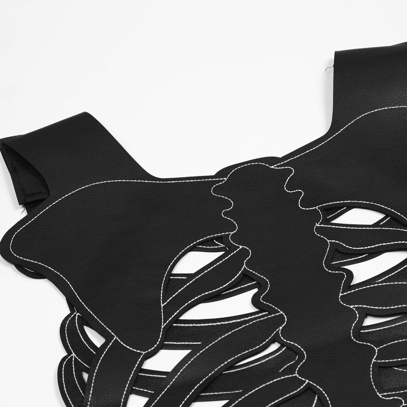 black skeleton work vest