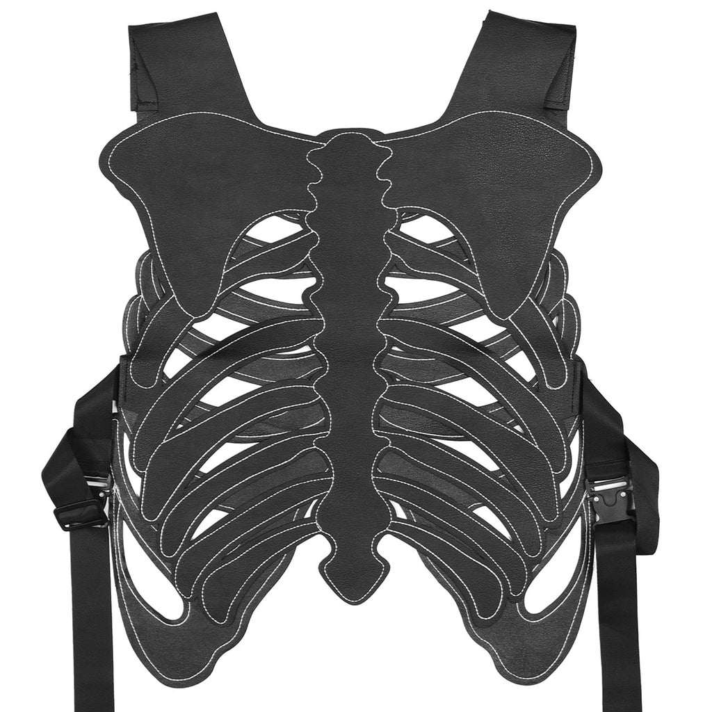 black skeleton work vest