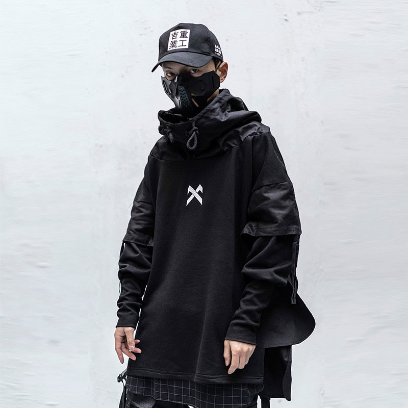 men's streetwear black hoodie