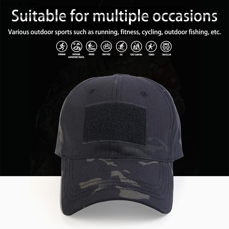 black tactical cap