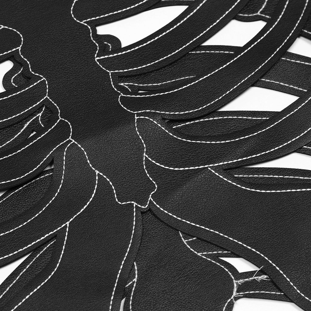 black skeleton work vest