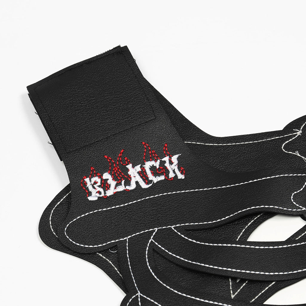 black skeleton work vest