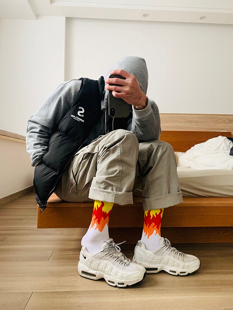 socks with flames