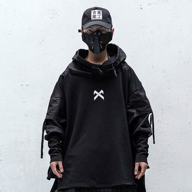 men's streetwear black hoodie