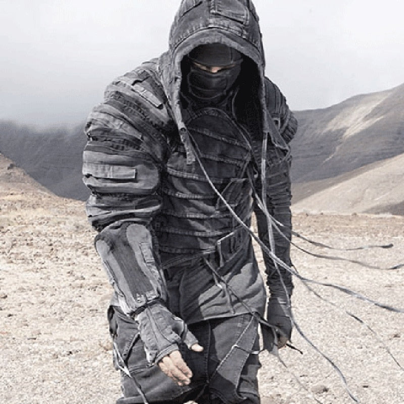 asymmetrical hooded jacket