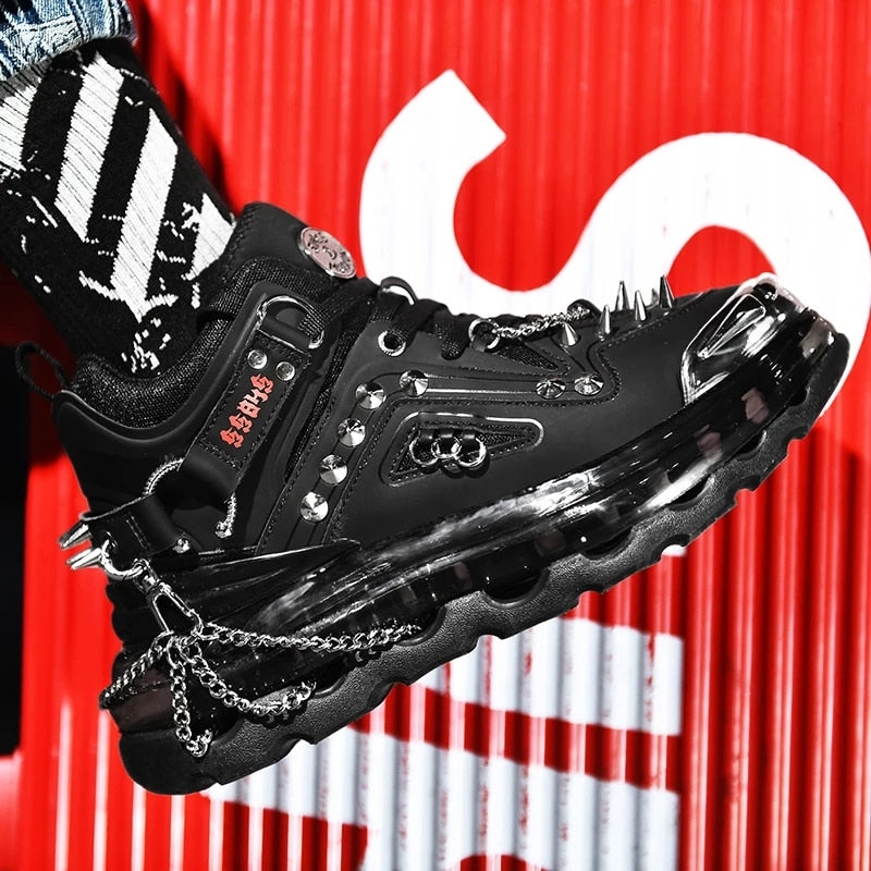 black goth sneakers