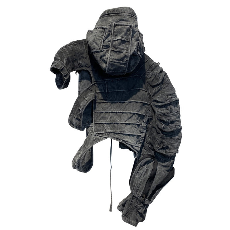 asymmetrical hooded jacket