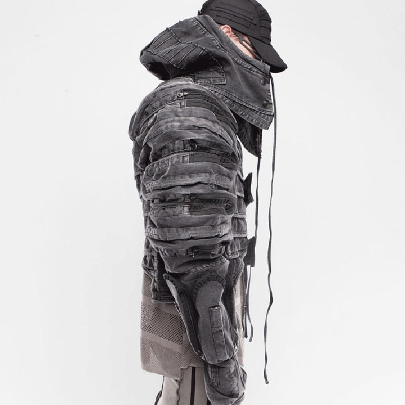 asymmetrical hooded jacket