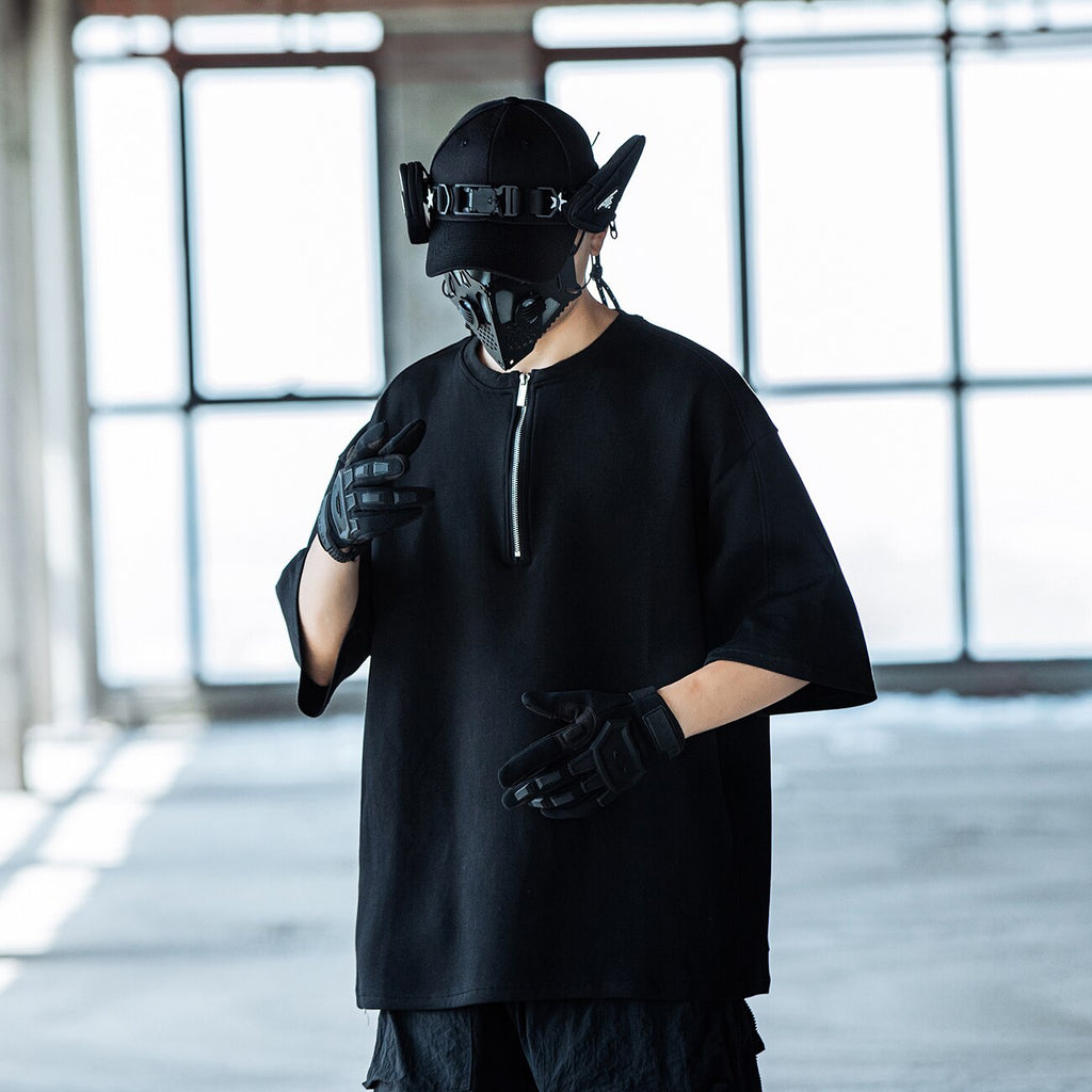 short sleeve zipper shirt