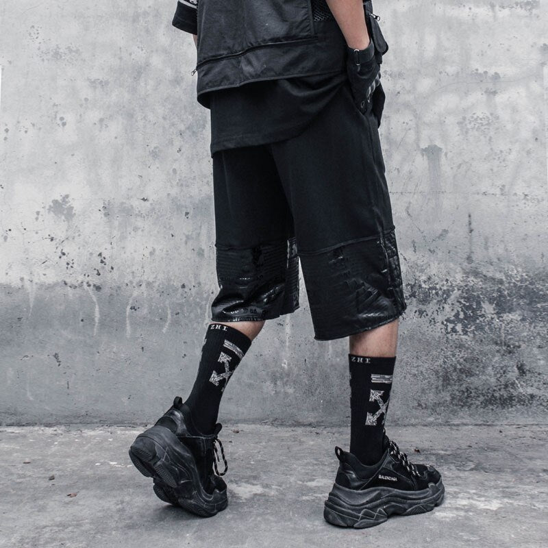 black streetwear shorts