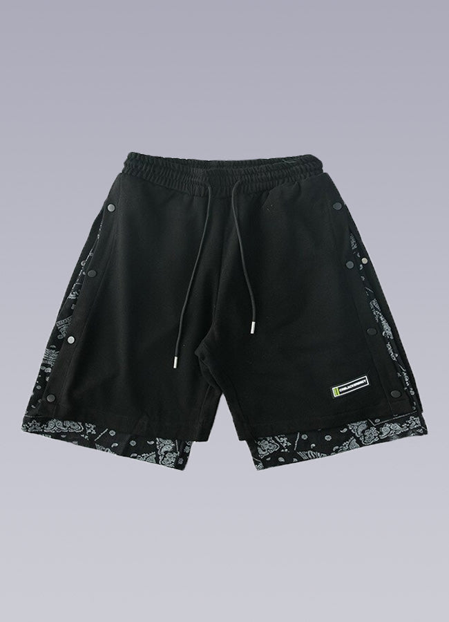 black and white bandana shorts