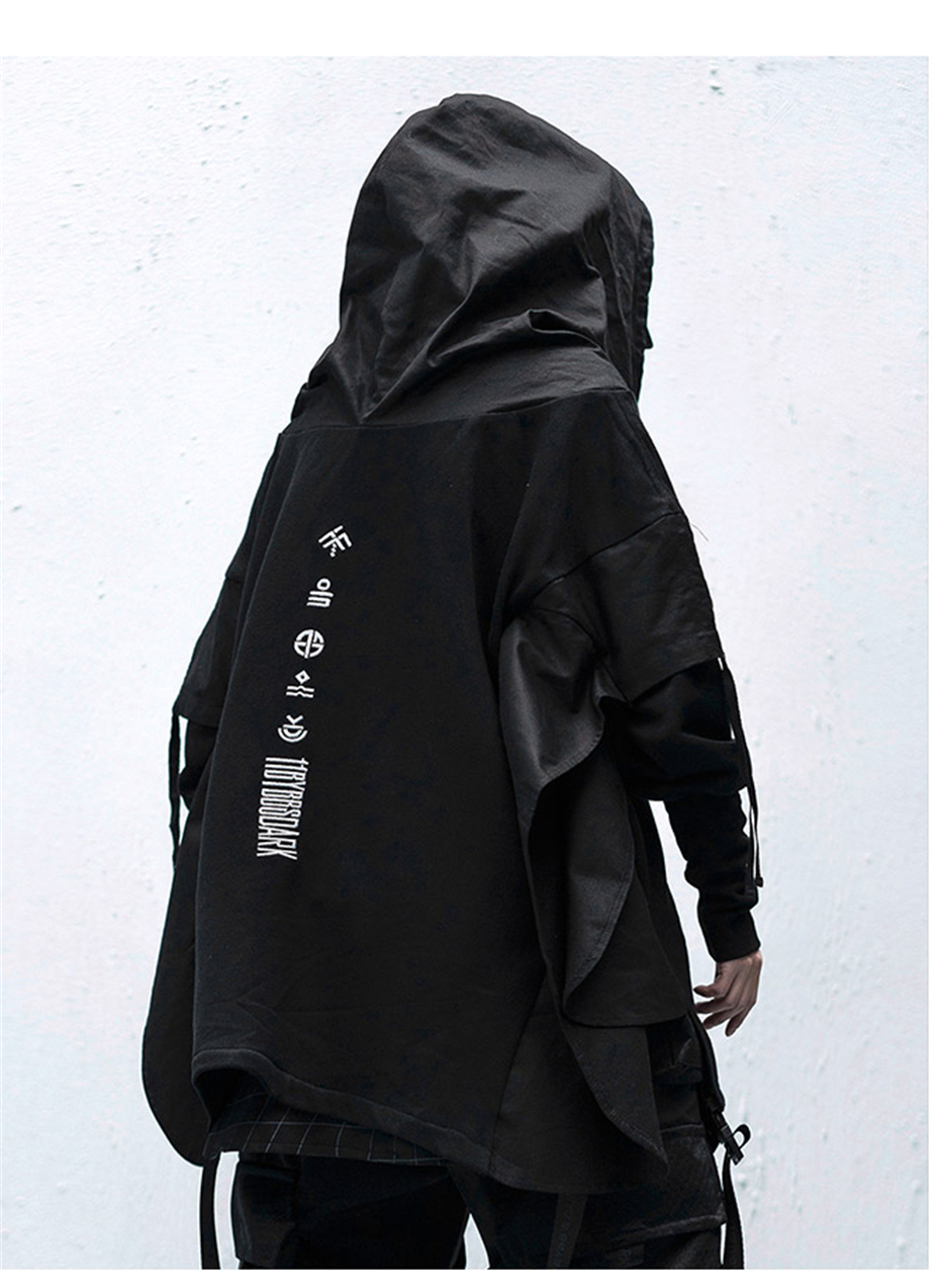 men's streetwear black hoodie