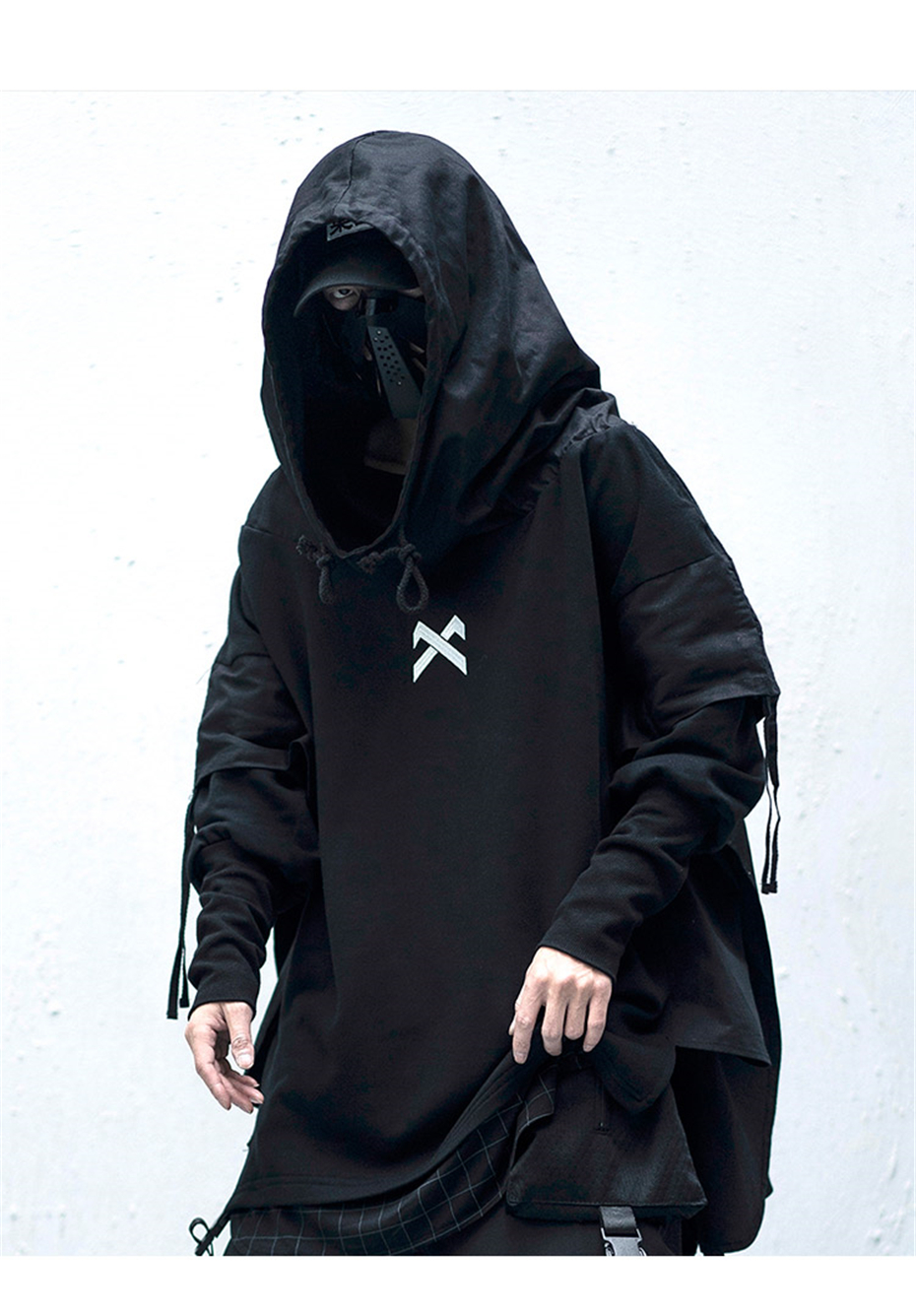men's streetwear black hoodie