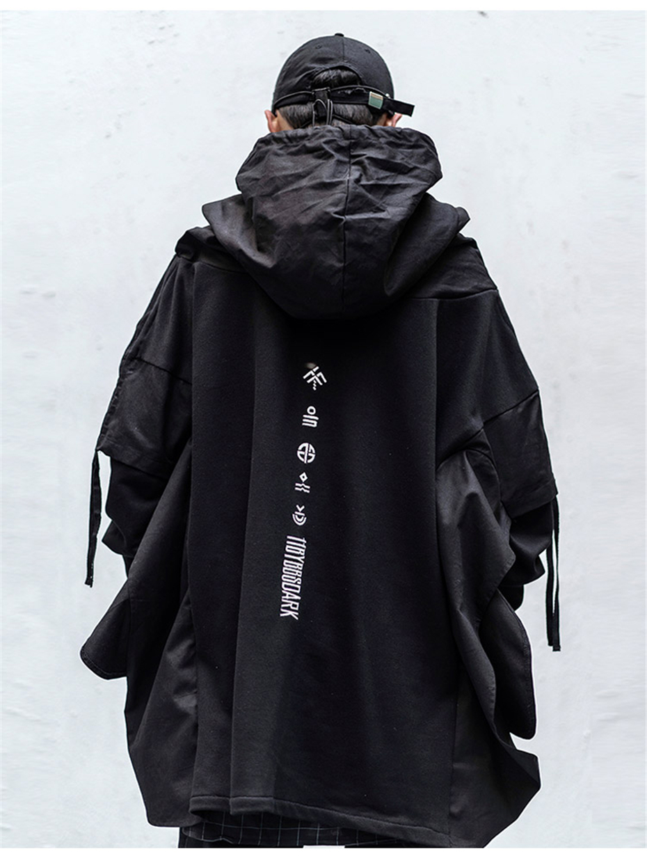 men's streetwear black hoodie