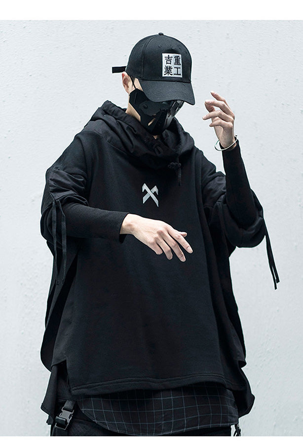 men's streetwear black hoodie