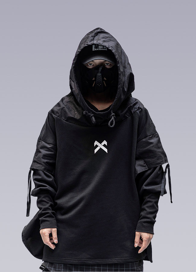 men's streetwear black hoodie
