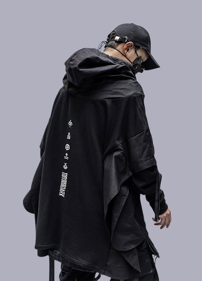 men's streetwear black hoodie