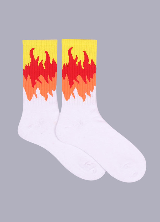 socks with flames