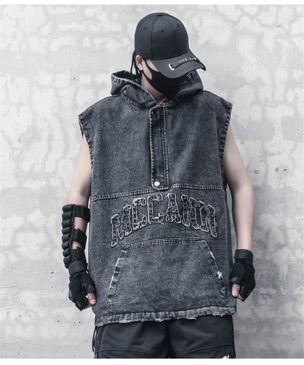 men's tank top with hood