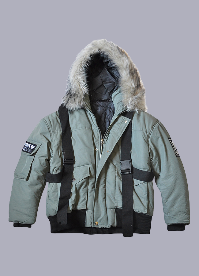 techwear green parka